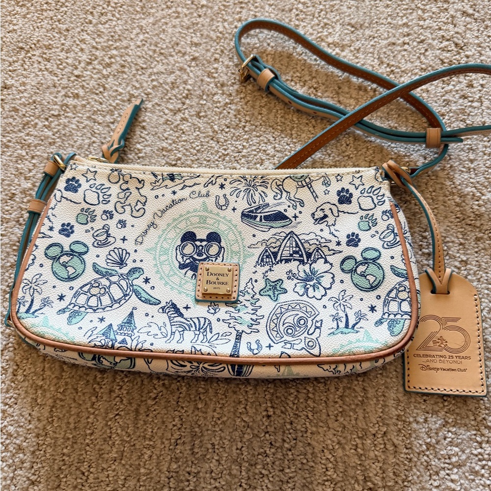 Disney Dooney & Bourke DVC 25th Anniversary Pouchette Crossbody